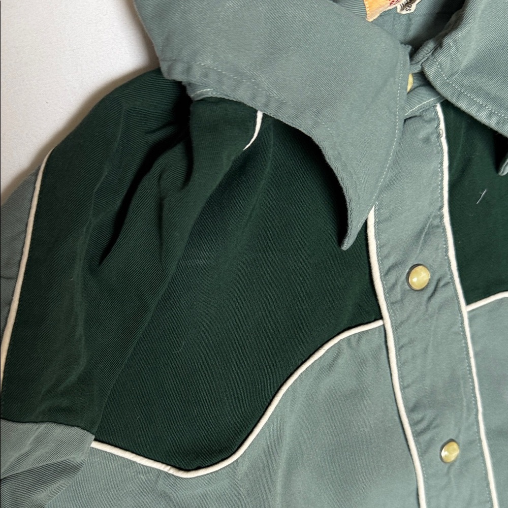 H Bar C Ranchwear Western Shirt in Emerald Sage - Picture 6 of 12
